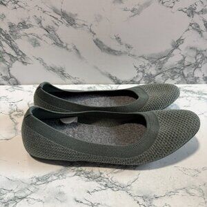 Allbirds Women 7.5 Tree Breezer Flat Round Toe Muted Green Stretch Knit Shoe